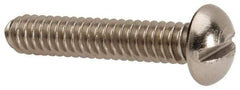 Value Collection - #10-24 UNC, 1" Length Under Head Slotted Drive Machine Screw - Round Head, Grade 316 Stainless Steel, Uncoated, Without Washer - Apex Tool & Supply