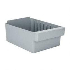 Quantum Storage - 28 Lb. Load Capacity, 11-5/8" Deep, Gray High-Impact Polystyrene Drawer Bin - 4-5/8" High x 8-3/8" Wide x 11-5/8" Long - Apex Tool & Supply