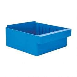 Quantum Storage - 28 Lb. Load Capacity, 11-5/8" Deep, Blue High-Impact Polystyrene Drawer Bin - 4-5/8" High x 11-1/8" Wide x 11-5/8" Long - Apex Tool & Supply