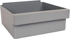 Quantum Storage - 28 Lb. Load Capacity, 11-5/8" Deep, Gray High-Impact Polystyrene Drawer Bin - 4-5/8" High x 11-1/8" Wide x 11-5/8" Long - Apex Tool & Supply
