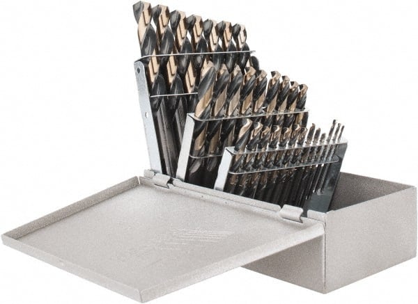 Triumph Twist Drill - 1/16 to 1/2", 135° Point, High Speed Steel Maintenance Length Drill Bit Set - Apex Tool & Supply