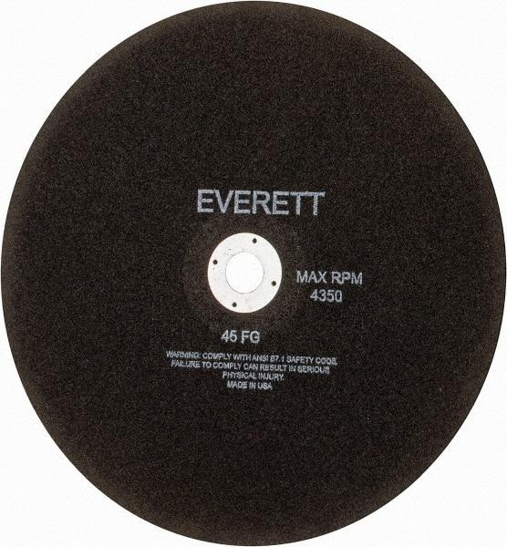 Everett - 14" Aluminum Oxide Cutoff Wheel - 1/8" Thick, 1" Arbor, Use with Gas Powered Saws - Apex Tool & Supply