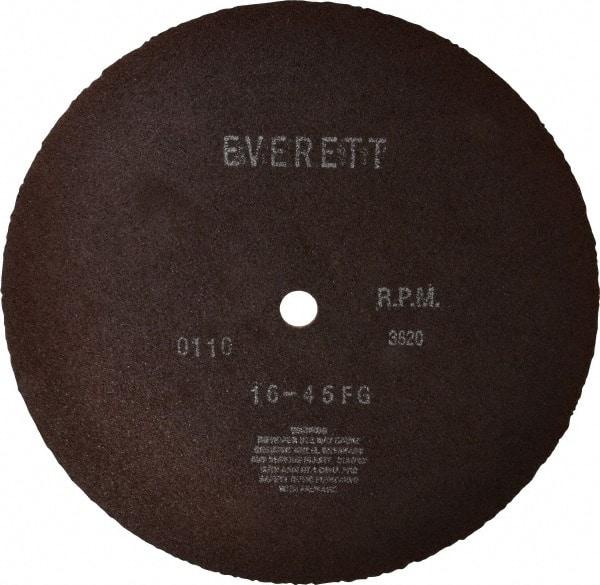 Everett - 16" Aluminum Oxide Cutoff Wheel - 5/32" Thick, 1" Arbor, Use with Gas Powered Saws - Apex Tool & Supply