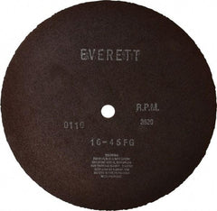 Everett - 16" Aluminum Oxide Cutoff Wheel - 5/32" Thick, 1" Arbor, Use with Gas Powered Saws - Apex Tool & Supply