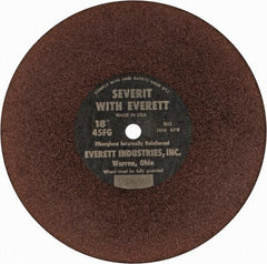 Everett - 18" Aluminum Oxide Cutoff Wheel - 3/16" Thick, 1" Arbor, Use with Gas Powered Saws - Apex Tool & Supply