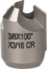 Made in USA - 3/8" Cutter Head Diam, 3/16" Pilot Hole Diam, High Speed Steel Reverse Countersink - Apex Tool & Supply