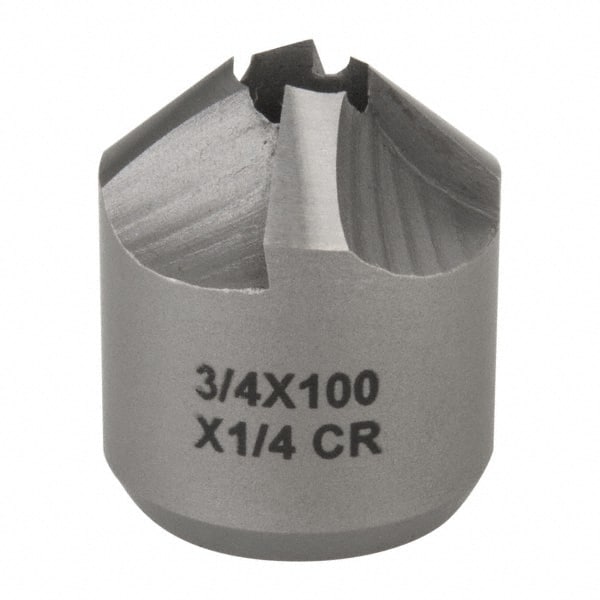 Made in USA - 4 Flutes, 3/4" Cutter Head Diam, 1/4" Pilot Hole Diam, High Speed Steel Reverse Countersink - Apex Tool & Supply