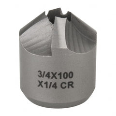 Made in USA - 4 Flutes, 3/4" Cutter Head Diam, 1/4" Pilot Hole Diam, High Speed Steel Reverse Countersink - Apex Tool & Supply