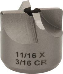 Made in USA - 4 Flutes, 11/16" Diam, 3/16" Pilot Hole Diam, High Speed Steel Reverse Counterbore - Apex Tool & Supply