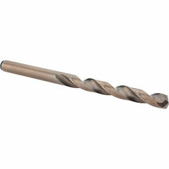 Chicago-Latrobe - 6.7mm 135° Cobalt Jobber Drill - Gold Finish Finish, Right Hand Cut, Spiral Flute, Straight Shank, 101mm OAL, Split Point - Apex Tool & Supply
