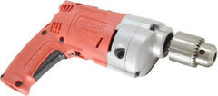 Milwaukee Tool - 1/2" Keyed Chuck, 950 RPM, Pistol Grip Handle Electric Drill - 5.5 Amps, 120 Volts, Reversible, Includes 1/2" Magnum Drill, Chuck Key with Holder, Side Handle - Apex Tool & Supply