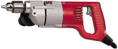 Milwaukee Tool - 1/2" Keyed Chuck, 500 RPM, D-Handle Electric Drill - 7 Amps, 120 Volts, Reversible, Includes Chuck Key with Holder & Side Handle - Apex Tool & Supply