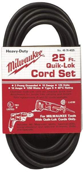 Milwaukee Tool - Power Drill Quik-Lok Cord Set - For All Magnum Drills - Apex Tool & Supply