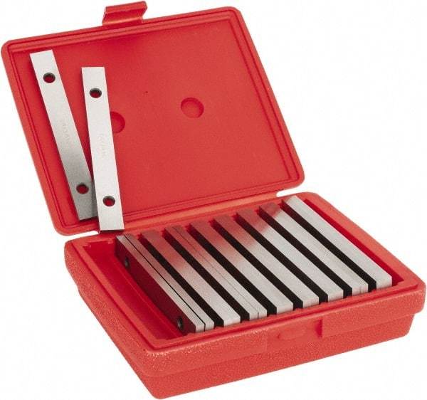 Value Collection - 18 Piece, 6 Inch Long Tool Steel Parallel Set - 3/4 to 1-3/4 Inch High, 1/4 to 1/4 Inch Thick, 52-58 RC Hardness, Sold as 9 Pair - Apex Tool & Supply