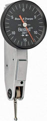 TESA Brown & Sharpe - 0.03 Inch Range, 0.001 Inch Dial Graduation, Horizontal Dial Test Indicator - 1 Inch Black Dial, 0-15-0 Dial Reading - Apex Tool & Supply