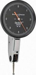 TESA Brown & Sharpe - 0.008 Inch Range, 0 Inch Dial Graduation, Horizontal Dial Test Indicator - 1-1/2 Inch Black Dial, 0-4-0 Dial Reading - Apex Tool & Supply