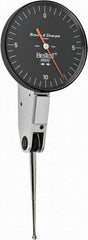 TESA Brown & Sharpe - 0.02 Inch Range, 0.0005 Inch Dial Graduation, Horizontal Dial Test Indicator - 1-1/2 Inch Black Dial, 0-10-0 Dial Reading - Apex Tool & Supply