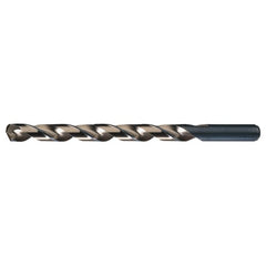 1.60mm RHS / RHC HSS-CO 8% (M42) 135 Degree Split Point Cobalt Heavy Duty Taper Length Drill - Straw / Gold Oxide - Exact Industrial Supply