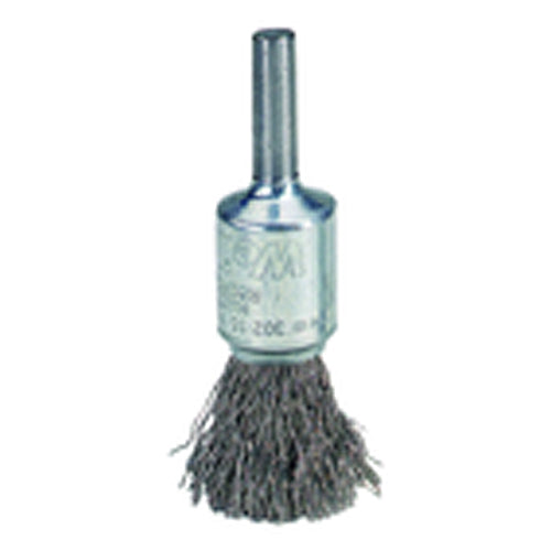 4″ Diameter - Crimped Steel Wire Stem Mounted Brush - Apex Tool & Supply