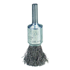 4″ Diameter - Crimped Steel Wire Stem Mounted Brush - Apex Tool & Supply