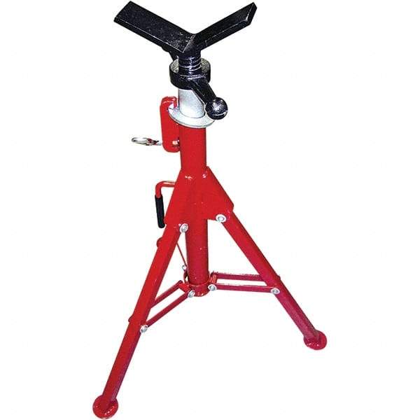 Rothenberger - 1/2" to 8" Pipe Capacity, Portable Folding Vee-Head Stand - 27" to 50" High, 2,500 Lb Capacity - Apex Tool & Supply