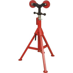 Rothenberger - 1/2" to 16" Pipe Capacity, Folding Pipe Stand with 2 Roller Head - 27" to 50" High, 2,500 Lb Capacity - Apex Tool & Supply