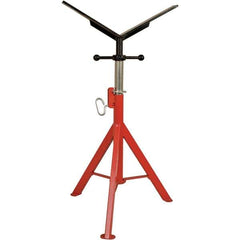 Rothenberger - 1/2" to 16" Pipe Capacity, Portable Folding Vee-Head Stand - 27" to 50" High, 2,500 Lb Capacity - Apex Tool & Supply