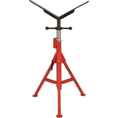 Rothenberger - 1/2" to 16" Pipe Capacity, Portable Folding Vee-Head Stand - 27" to 50" High, 2,500 Lb Capacity - Apex Tool & Supply