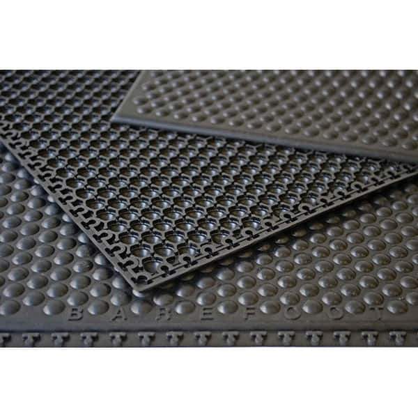 Barefoot - 3' Long x 4' Wide, Dry Environment, Anti-Fatigue Matting - Black, EPDM Rubber with EPDM Rubber Base - Apex Tool & Supply