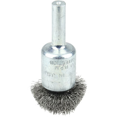 1″ Circular Flared Crimped Wire End Brush, .008″ Steel Fill - Apex Tool & Supply