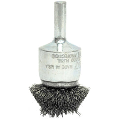 ‎1-1/2″ Circular Flared Crimped Wire End Brush, .006″ Stainless Steel Fill - Apex Tool & Supply