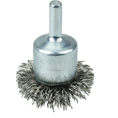 1-1/2″ Circular Flared Crimped Wire End Brush, .020″ Stainless Steel Fill - Apex Tool & Supply