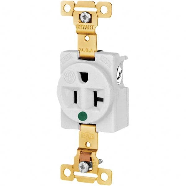 Bryant Electric - Straight Blade Receptacles Receptacle Type: Single Receptacle Grade: Hospital - Apex Tool & Supply