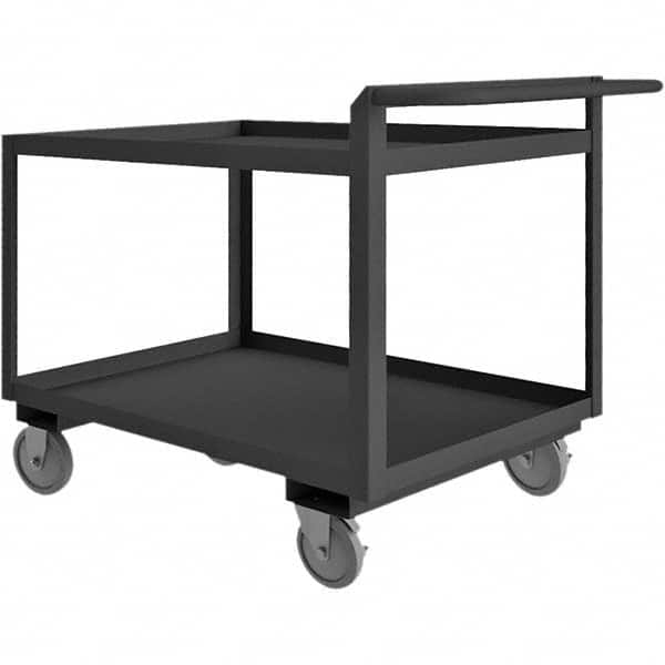 Mobile Utility Cart: Gray Gray, Polyurethane Casters, 2 Shelves