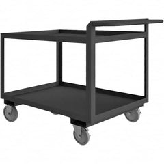 Mobile Utility Cart: Gray Gray, Polyurethane Casters, 2 Shelves