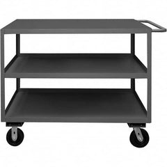 Service Utility Cart: Gray Gray, Phenolic Casters, 3 Shelves