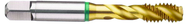 M14x2.0 6H 4-Flute Cobalt Green Ring Semi-Bottoming 40 degree Spiral Flute Tap-TiN - Apex Tool & Supply