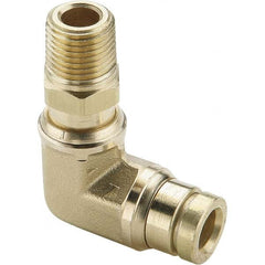 Parker - Metal Push-To-Connect Tube Fittings Type: Male Swivel Elbow Tube Outside Diameter (Inch): 1/4 - Apex Tool & Supply