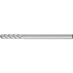 PFERD - SC-42, 1/8" Cut Diam, 1/8" Shank Diam, Carbide Inox Cut End Cut Cylinder with Radius End Burr - Exact Industrial Supply