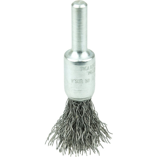 3/8″ Steel Fill Crimped Wire End Brush, .0118″ Steel Fill - Apex Tool & Supply