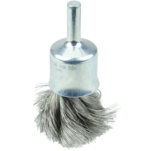 3/4″ Diameter - Knot Type Steel Wire End Brush - Apex Tool & Supply