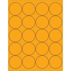 Tape Logic - Pack of (20), 100 Sheet 2" x 2" Fluorescent Orange Permanent Acrylic Laser Labels - Apex Tool & Supply