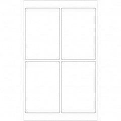 Tape Logic - Pack of (4), 100 Sheet Pieces of 4" x 6", White Permanent Acrylic Laser Labels - Apex Tool & Supply