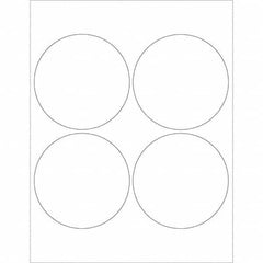 Tape Logic - Pack of (4), 100 Sheet 4" x 4" Glossy White Permanent Acrylic Laser Labels - Apex Tool & Supply
