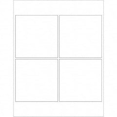 Tape Logic - Pack of (4), 100 Sheet 4" x 4" White Polyester Weatherproof Labels - Apex Tool & Supply