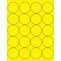 Tape Logic - Pack of (20), 100 Sheet 2" x 2" Fluorescent Yellow Permanent Acrylic Laser Labels - Apex Tool & Supply