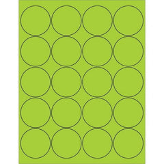 Tape Logic - Pack of (20), 100 Sheet 2" x 2" Fluorescent Green Permanent Acrylic Laser Labels - Apex Tool & Supply