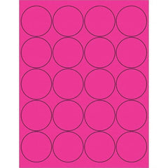 Tape Logic - Pack of (20), 100 Sheet 2" x 2" Fluorescent Pink Permanent Acrylic Laser Labels - Apex Tool & Supply