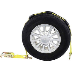 US Cargo Control - Tow Rope, Cable & Chain Type: Wheel Strap with Swivel Hooks & Rubber Blocks Material: Polyester - Apex Tool & Supply