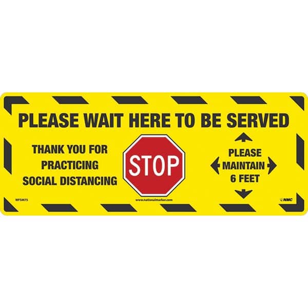 NMC - Adhesive Backed Floor Signs Message Type: COVID-19 Graphic Type: Stop Sign - Apex Tool & Supply